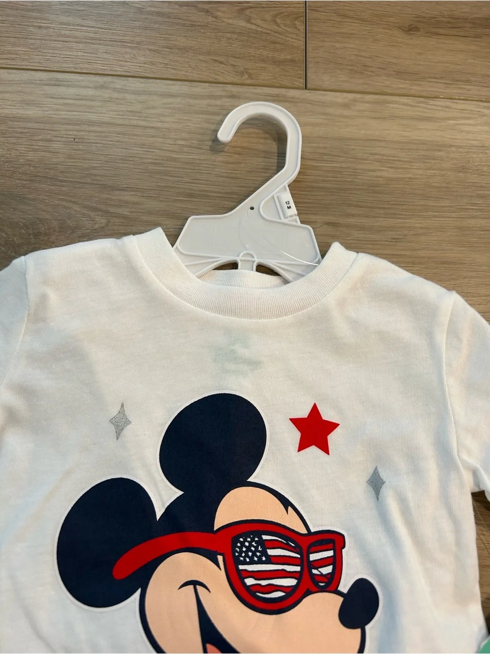 NWT Disney Mickey Mouse Patriotic 2-Piece Set Red, White, & Blue Sz 12 months